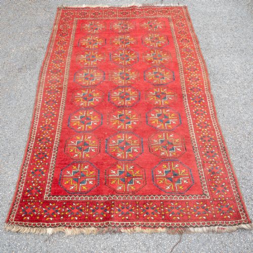 TEKKE TURKMEN AFGHAN BUKHARA HANDWOVEN RUG 7'X3'10 213X1165CM BOKHARA CARPET - ADDITIONAL PHOTO 4