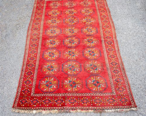 TEKKE TURKMEN AFGHAN BUKHARA HANDWOVEN RUG 7'X3'10 213X1165CM BOKHARA CARPET - ADDITIONAL PHOTO 5