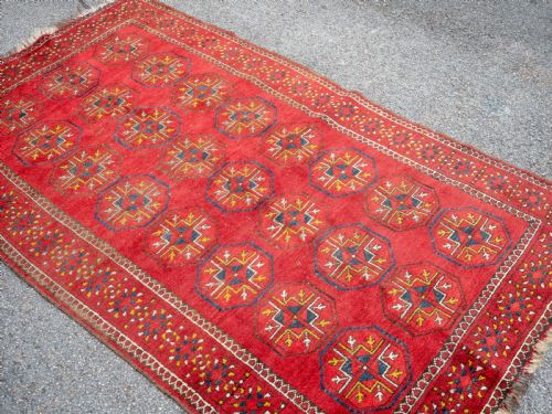 TEKKE TURKMEN AFGHAN BUKHARA HANDWOVEN RUG 7'X3'10 213X1165CM BOKHARA CARPET - ADDITIONAL PHOTO 6
