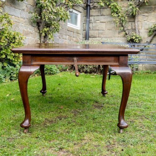 VICTORIAN MAHOGANY 6FT EXTENDING DINING TABLE WITH JOSEPH FITTER MECHANISM QUEEN ANNE LEGS - ADDITIONAL PHOTO 4