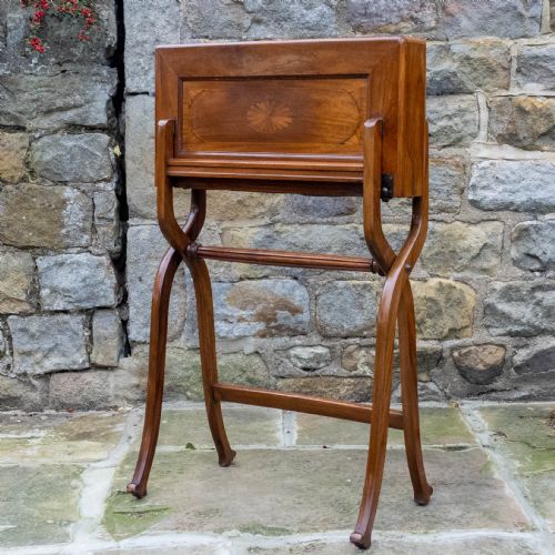 ROSEWOOD INLAID FOLDING CAMPAIGN DESK - ADDITIONAL PHOTO 1