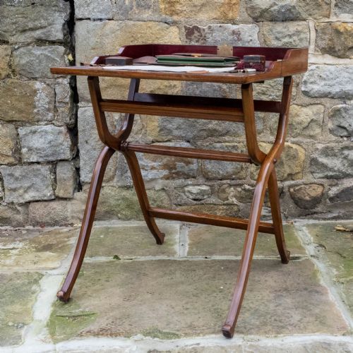 ROSEWOOD INLAID FOLDING CAMPAIGN DESK - ADDITIONAL PHOTO 6