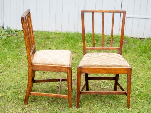 ELM SHERATON COUNTRY VERNACULAR STYLE UPHOLSTERED SET OF 6 DINING CHAIRS - ADDITIONAL PHOTO 5