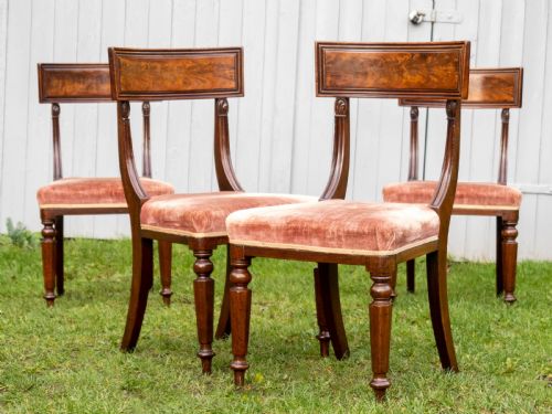 REGENCY SET OF 4 MAHOGANY BAR BACK DINING CHAIRS GEORGIAN - ADDITIONAL PHOTO 3