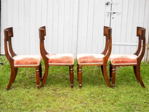 REGENCY SET OF 4 MAHOGANY BAR BACK DINING CHAIRS GEORGIAN - ADDITIONAL PHOTO 6