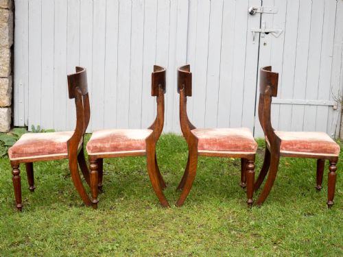 REGENCY SET OF 4 MAHOGANY BAR BACK DINING CHAIRS GEORGIAN - ADDITIONAL PHOTO 7