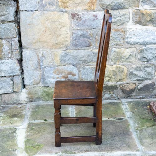 LATE C17TH HIGH BACK COUNTRY OAK CHAIR CAROLEAN JACOBEAN - ADDITIONAL PHOTO 5
