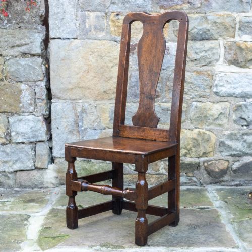 LATE C17TH HIGH BACK COUNTRY OAK CHAIR CAROLEAN JACOBEAN - ADDITIONAL PHOTO 7