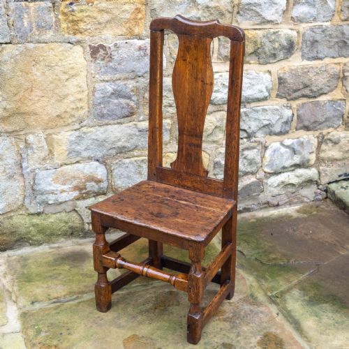 LATE C17TH HIGH BACK OAK COUNTRY CHAIR CAROLEAN JACOBEAN - ADDITIONAL PHOTO 1