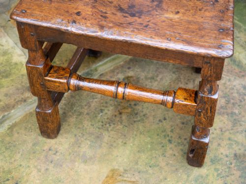 LATE C17TH HIGH BACK OAK COUNTRY CHAIR CAROLEAN JACOBEAN - ADDITIONAL PHOTO 3
