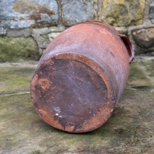 C19TH LARGE RUSTIC EARTHENWARE STORAGE JAR BREAD CROCK WITH LID - ADDITIONAL PHOTO 12