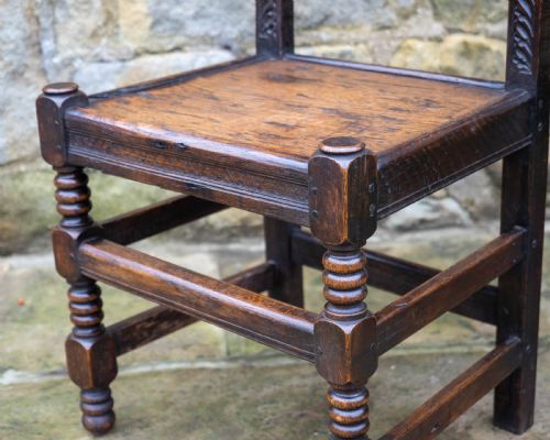 LATE C17TH OAK YORKSHIRE DERBYSHIRE CARVED CHAIR JACOBEAN CAROLEAN - ADDITIONAL PHOTO 3