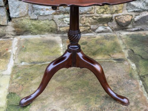 GEORGIAN PIE CRUST EDGE MAHOGANY TILTTOP TRIPOD SUPPER TABLE GEORGE III LATE C18TH - ADDITIONAL PHOTO 11