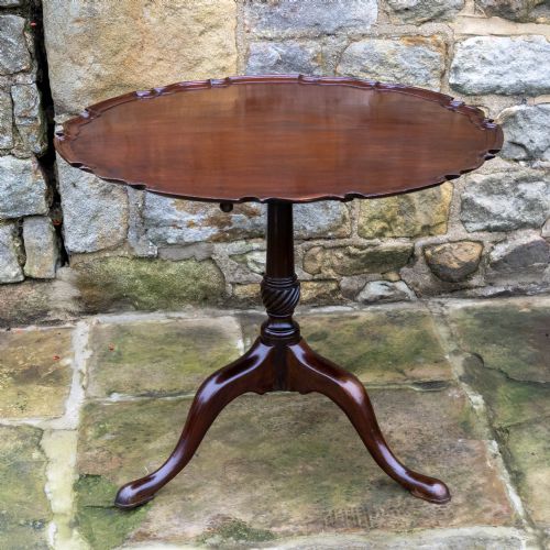 GEORGIAN PIE CRUST EDGE MAHOGANY TILTTOP TRIPOD SUPPER TABLE GEORGE III LATE C18TH - ADDITIONAL PHOTO 13
