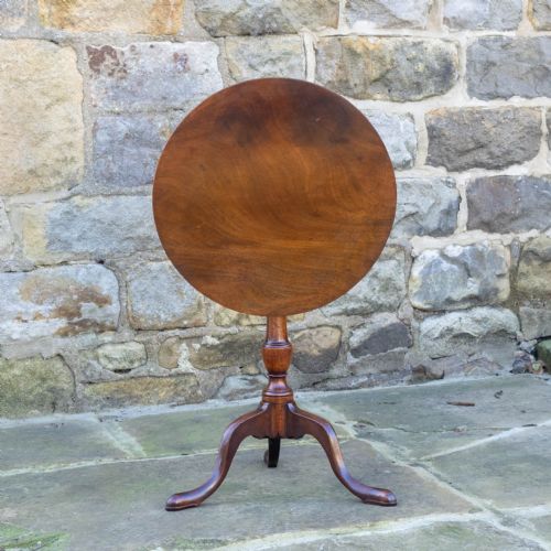 GEORGE III MAHOGANY SMALL SIDE OR WINE FLIPTOP TRIPOD TABLE - ADDITIONAL PHOTO 1