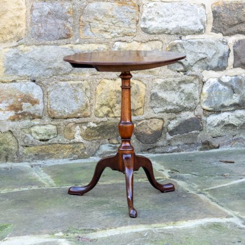 GEORGE III MAHOGANY SMALL SIDE OR WINE FLIPTOP TRIPOD TABLE - ADDITIONAL PHOTO 4