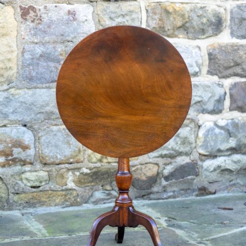 GEORGE III MAHOGANY SMALL SIDE OR WINE FLIPTOP TRIPOD TABLE - ADDITIONAL PHOTO 8