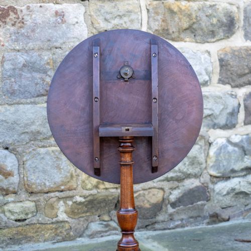GEORGE III MAHOGANY SMALL SIDE OR WINE FLIPTOP TRIPOD TABLE - ADDITIONAL PHOTO 10