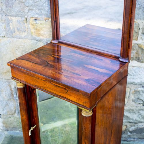 REGENCY ROSEWOOD PIER GLASS MIRROR CABINET GEORGE IV III GEORGIAN - ADDITIONAL PHOTO 4