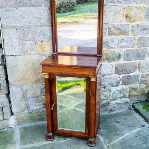 REGENCY ROSEWOOD PIER GLASS MIRROR CABINET GEORGE IV III GEORGIAN - ADDITIONAL PHOTO 9