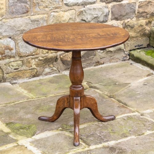 GEORGE II OAK TILT TOP COUNTRY TRIPOD SUPPER TABLE GEORGIAN - ADDITIONAL PHOTO 2