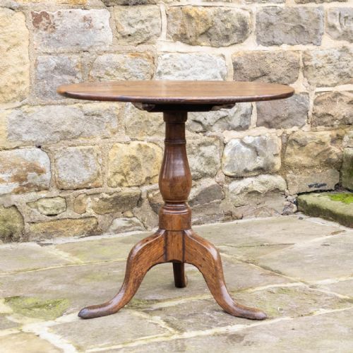 GEORGE II OAK TILT TOP COUNTRY TRIPOD SUPPER TABLE GEORGIAN - ADDITIONAL PHOTO 3