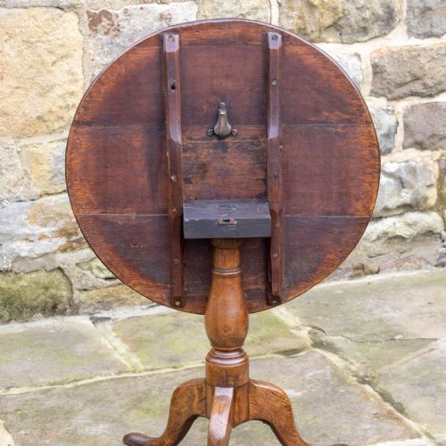 GEORGE II OAK TILT TOP COUNTRY TRIPOD SUPPER TABLE GEORGIAN - ADDITIONAL PHOTO 11