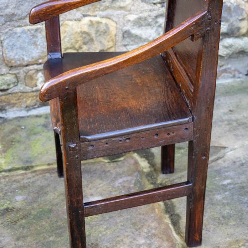 C17TH ENGLISH OAK WAINSCOTT ARMCHAIR JACOBEAN CAROLEAN RESTORATION - ADDITIONAL PHOTO 6