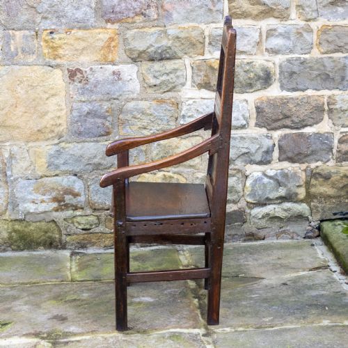 C17TH ENGLISH OAK WAINSCOTT ARMCHAIR JACOBEAN CAROLEAN RESTORATION - ADDITIONAL PHOTO 7