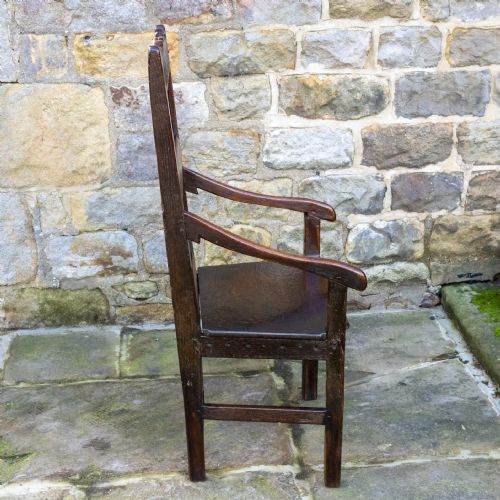 C17TH ENGLISH OAK WAINSCOTT ARMCHAIR JACOBEAN CAROLEAN RESTORATION - ADDITIONAL PHOTO 8