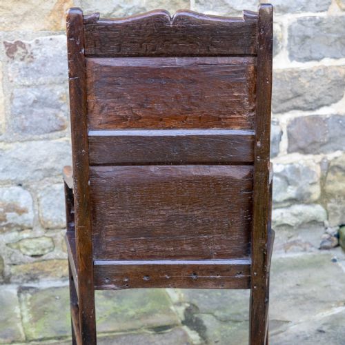 C17TH ENGLISH OAK WAINSCOTT ARMCHAIR JACOBEAN CAROLEAN RESTORATION - ADDITIONAL PHOTO 11
