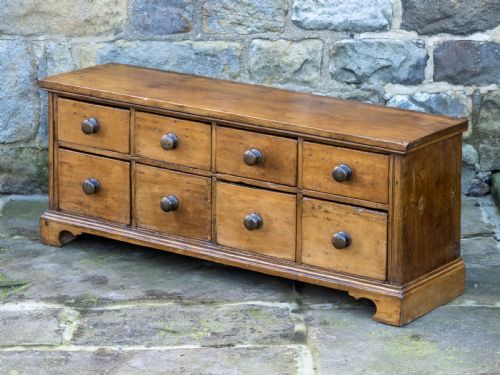 fig 2. C19th Rustic Country Pine Low Wide Chest of Drawers