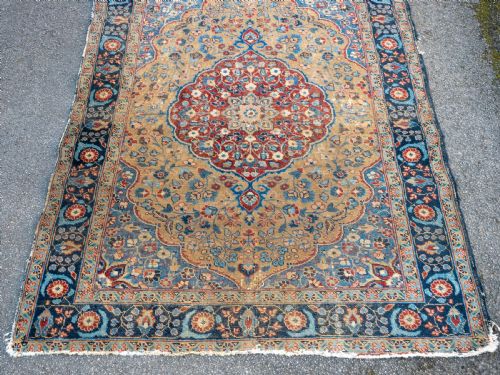 ANTIQUE PERSIAN TABRIZ KHOY RUG 6'3X4'7 191X1395CM - ADDITIONAL PHOTO 5