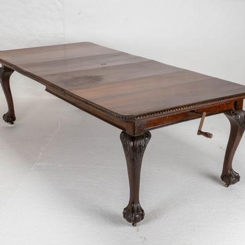 victorian chippendale revival mahogany 8ft wind out extending dining table - CATEGORY: ANTIQUE TABLES - DATED 1890