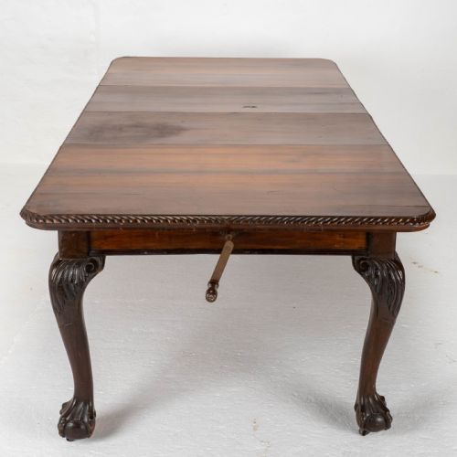 VICTORIAN CHIPPENDALE REVIVAL MAHOGANY 8FT WIND OUT EXTENDING DINING TABLE - ADDITIONAL PHOTO 5