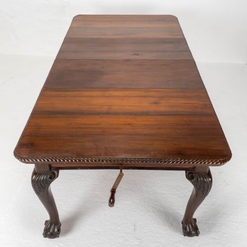 VICTORIAN CHIPPENDALE REVIVAL MAHOGANY 8FT WIND OUT EXTENDING DINING TABLE - ADDITIONAL PHOTO 7