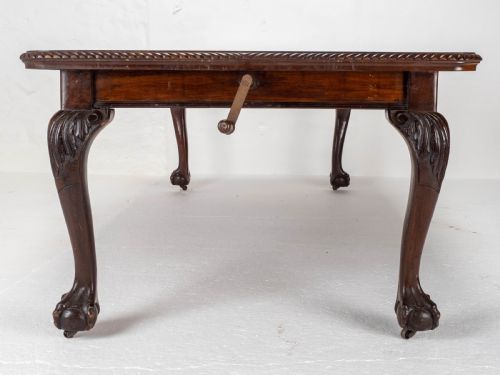 VICTORIAN CHIPPENDALE REVIVAL MAHOGANY 8FT WIND OUT EXTENDING DINING TABLE - ADDITIONAL PHOTO 8