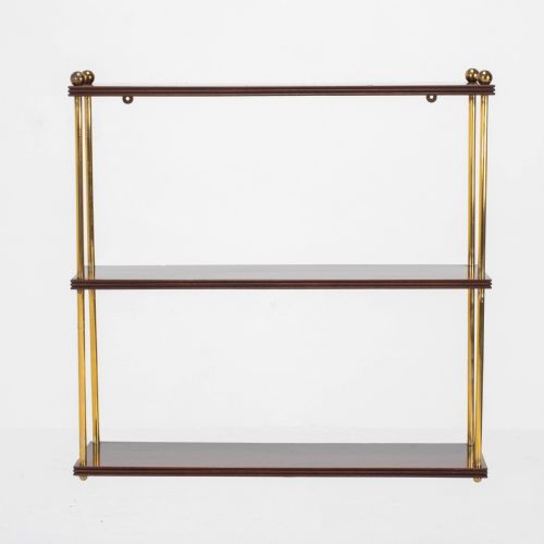 regency mahogany brass small wall hanging shelves georgian - CATEGORY: ANTIQUE FURNITURE - DATED REGENCY