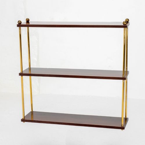 REGENCY MAHOGANY BRASS SMALL WALL HANGING SHELVES GEORGIAN - ADDITIONAL PHOTO 1