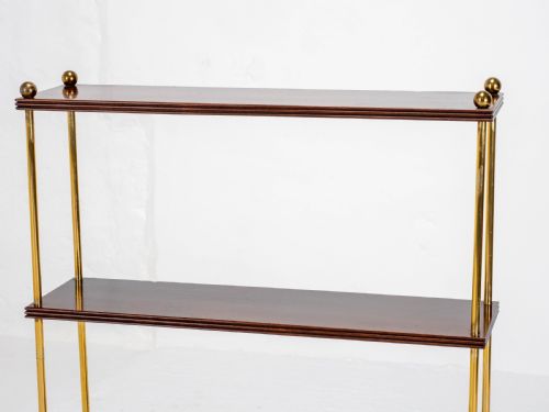 REGENCY MAHOGANY BRASS SMALL WALL HANGING SHELVES GEORGIAN - ADDITIONAL PHOTO 4