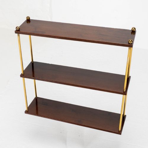 REGENCY MAHOGANY BRASS SMALL WALL HANGING SHELVES GEORGIAN - ADDITIONAL PHOTO 5