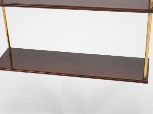 REGENCY MAHOGANY BRASS SMALL WALL HANGING SHELVES GEORGIAN - ADDITIONAL PHOTO 6