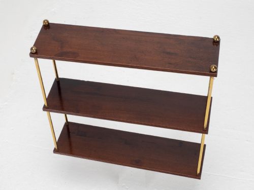 REGENCY MAHOGANY BRASS SMALL WALL HANGING SHELVES GEORGIAN - ADDITIONAL PHOTO 8