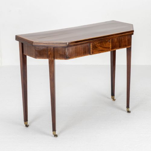 GEORGIAN MAHOGANY INLAID CONSOLE FOLD OVER CARD GAMES TABLE GEORGE III - ADDITIONAL PHOTO 2
