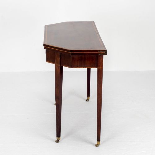 GEORGIAN MAHOGANY INLAID CONSOLE FOLD OVER CARD GAMES TABLE GEORGE III - ADDITIONAL PHOTO 5