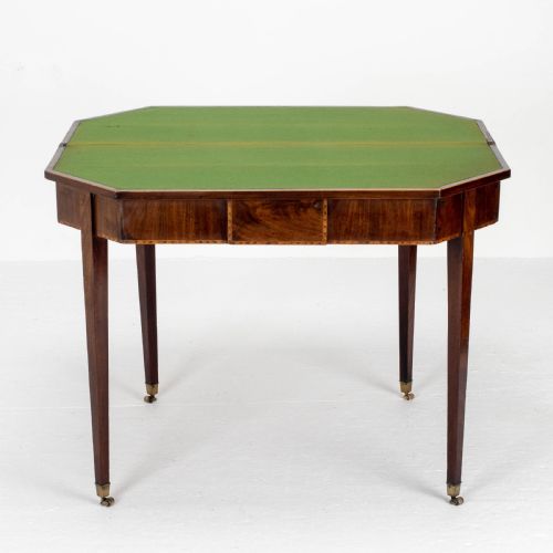 GEORGIAN MAHOGANY INLAID CONSOLE FOLD OVER CARD GAMES TABLE GEORGE III - ADDITIONAL PHOTO 6