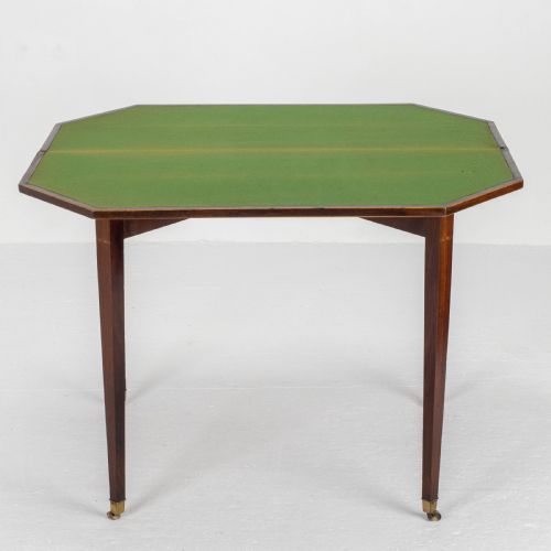 GEORGIAN MAHOGANY INLAID CONSOLE FOLD OVER CARD GAMES TABLE GEORGE III - ADDITIONAL PHOTO 8