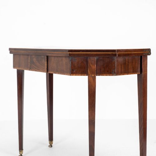 GEORGIAN MAHOGANY INLAID CONSOLE FOLD OVER CARD GAMES TABLE GEORGE III - ADDITIONAL PHOTO 13