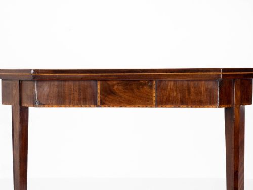 GEORGIAN MAHOGANY INLAID CONSOLE FOLD OVER CARD GAMES TABLE GEORGE III - ADDITIONAL PHOTO 14