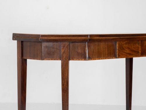GEORGIAN MAHOGANY INLAID CONSOLE FOLD OVER CARD GAMES TABLE GEORGE III - ADDITIONAL PHOTO 15